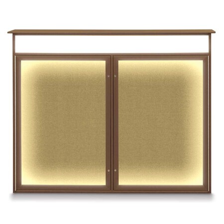 United Visual Products Open Faced Traditional Rounded Corkboard UV645ARC-BRONZE-MEDGRY